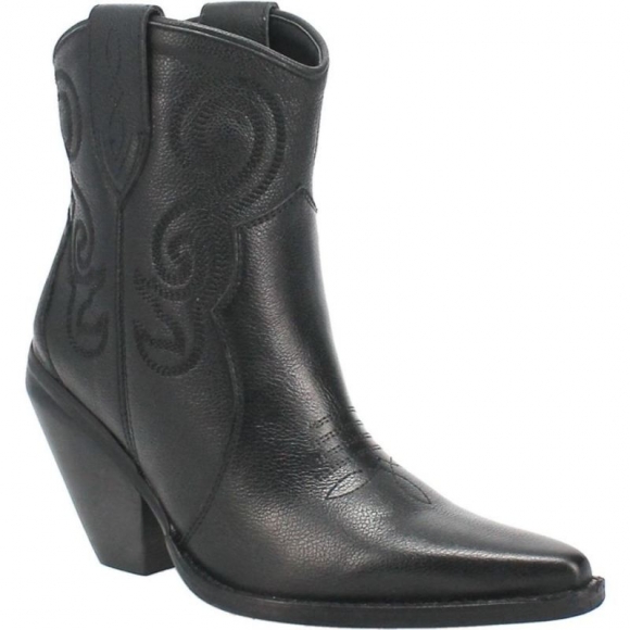 DINGO WOMEN'S PRETTY N' PRISSY LEATHER BOOTIE-BLACK | CANADA OUTLET