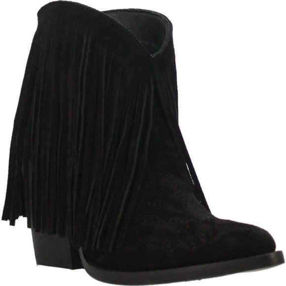 DINGO WOMEN'S TANGLES LEATHER BOOTIE-BLACK | CANADA OUTLET