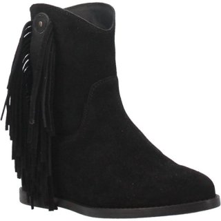 DINGO WOMEN'S KAYCE LEATHER BOOTIE-BLACK | CANADA OUTLET