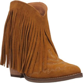 DINGO WOMEN'S TANGLES LEATHER BOOTIE-MUSTARD | CANADA OUTLET