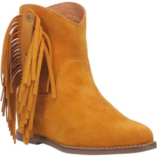 DINGO WOMEN'S KAYCE LEATHER BOOTIE-MUSTARD | CANADA OUTLET