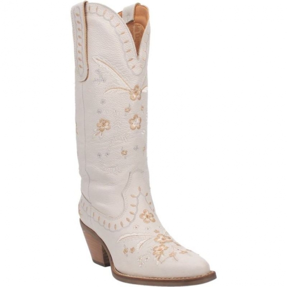 DINGO WOMEN'S FULL BLOOM LEATHER BOOT-WHITE | CANADA OUTLET