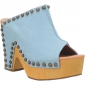 DINGO WOMEN'S PEACE N' LOVE LEATHER CLOG-BLUE | CANADA OUTLET