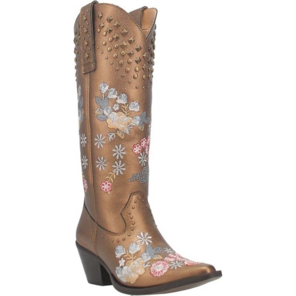 DINGO WOMEN'S POPPY LEATHER BOOT-BRONZE | CANADA OUTLET