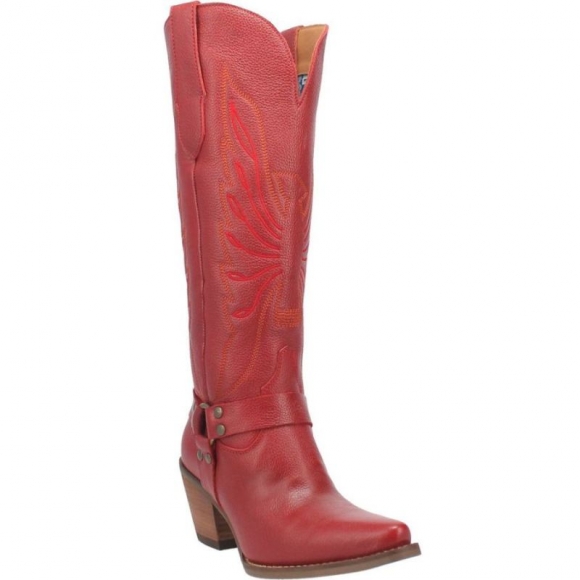 DINGO WOMEN'S HEAVENS TO BETSY LEATHER BOOT-RED | CANADA OUTLET