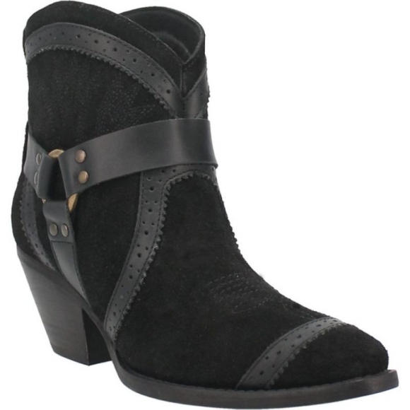 DINGO WOMEN'S GUMMY BEAR LEATHER BOOTIE-BLACK SUEDE | CANADA OUTLET