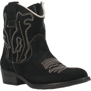 DINGO WOMEN'S DAISY MAE LEATHER BOOTIE-BLACK | CANADA OUTLET