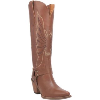 DINGO WOMEN'S HEAVENS TO BETSY LEATHER BOOT-BROWN | CANADA OUTLET