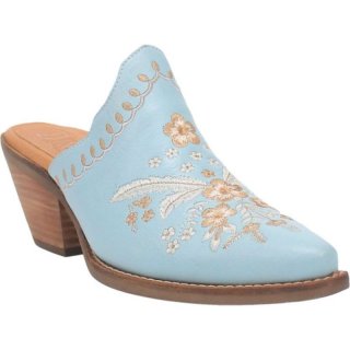 DINGO WOMEN'S WILDFLOWER LEATHER MULE-BLUE | CANADA OUTLET