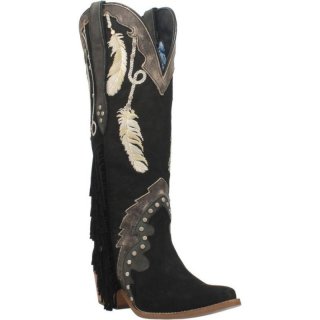 DINGO WOMEN'S DREAM CATCHER LEATHER BOOT-BLACK | CANADA OUTLET