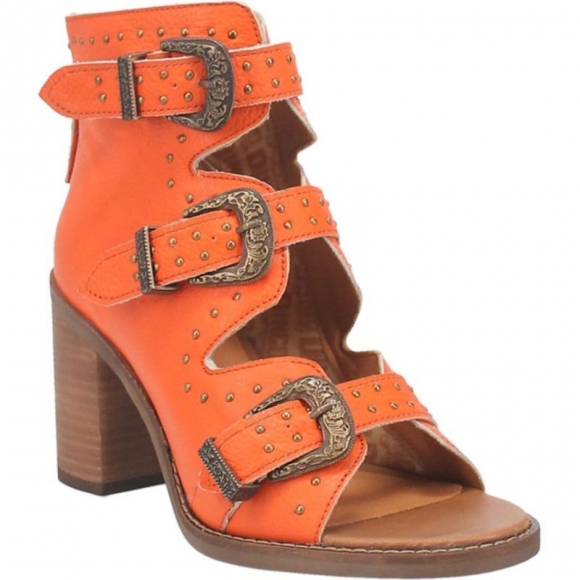 DINGO WOMEN'S ZIGGY LEATHER SANDAL-ORANGE | CANADA OUTLET