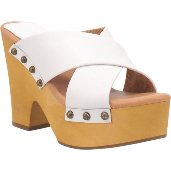 DINGO WOMEN'S DRIFTWOOD LEATHER SANDAL-WHITE | CANADA OUTLET