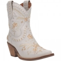 DINGO WOMEN'S PRIMROSE LEATHER BOOTIE-WHITE | CANADA OUTLET