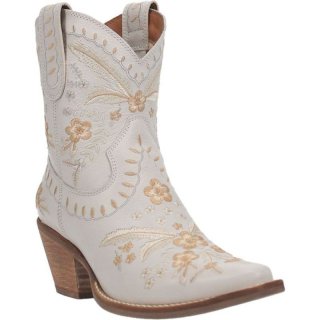 DINGO WOMEN'S PRIMROSE LEATHER BOOTIE-WHITE | CANADA OUTLET