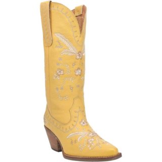 DINGO WOMEN'S FULL BLOOM LEATHER BOOT-YELLOE | CANADA OUTLET