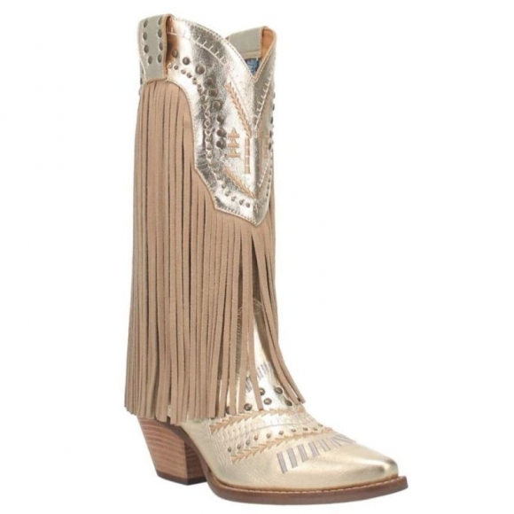 DINGO WOMEN'S GYPSY LEATHER BOOT-GOLD | CANADA OUTLET