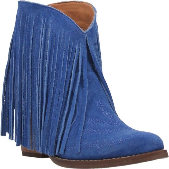 DINGO WOMEN'S TANGLES LEATHER BOOTIE-BLUE | CANADA OUTLET