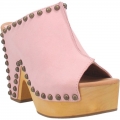 DINGO WOMEN'S PEACE N' LOVE LEATHER CLOG-PINK | CANADA OUTLET