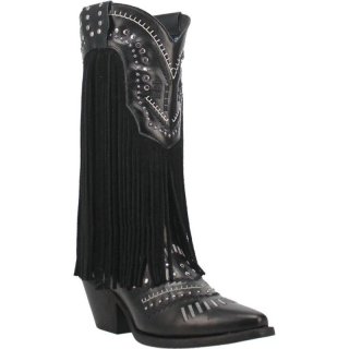 DINGO WOMEN'S GYPSY LEATHER BOOT-BLACK METALLIC | CANADA OUTLET