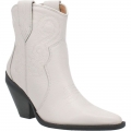 DINGO WOMEN'S PRETTY N' PRISSY LEATHER BOOTIE-WHITE | CANADA OUTLET