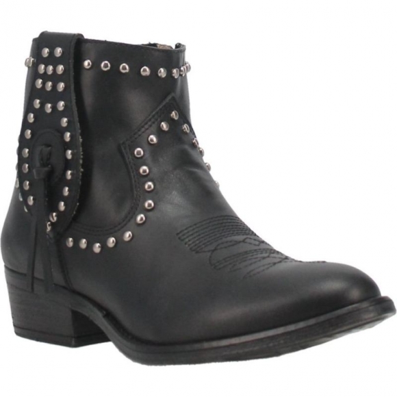 DINGO WOMEN'S DESTRY LEATHER BOOTIE-BLACK | CANADA OUTLET