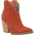 DINGO WOMEN'S FLANNIE LEATHER BOOTIE-RUST | CANADA OUTLET