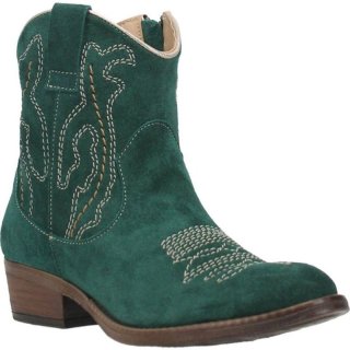 DINGO WOMEN'S DAISY MAE LEATHER BOOTIE-GREEN | CANADA OUTLET