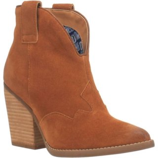 DINGO WOMEN'S FLANNIE LEATHER BOOTIE-BROWN | CANADA OUTLET