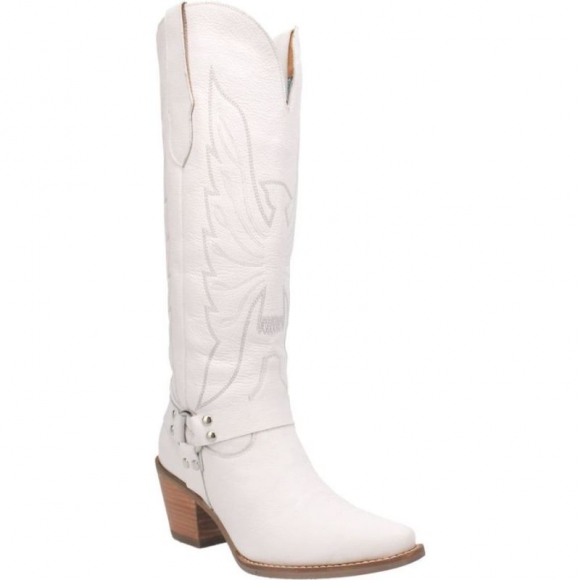 DINGO WOMEN'S HEAVENS TO BETSY LEATHER BOOT-WHITE | CANADA OUTLET