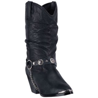 DINGO WOMEN'S OLIVIA LEATHER BOOT-BLACK | CANADA OUTLET