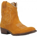 DINGO WOMEN'S DAISY MAE LEATHER BOOTIE-MUSTARD | CANADA OUTLET