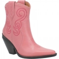 DINGO WOMEN'S PRETTY N' PRISSY LEATHER BOOTIE-PINK | CANADA OUTLET