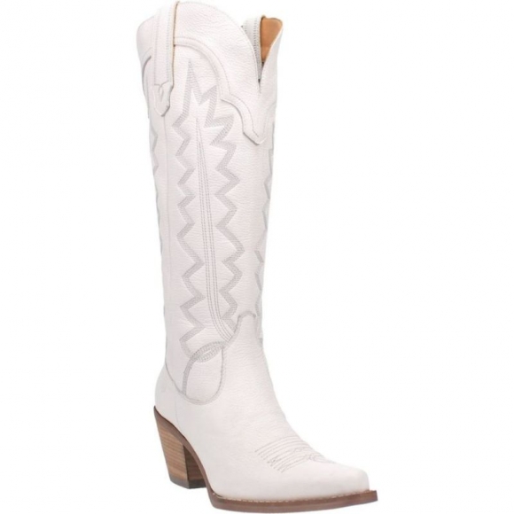 DINGO WOMEN'S HIGH COTTON LEATHER BOOT-WHITE | CANADA OUTLET