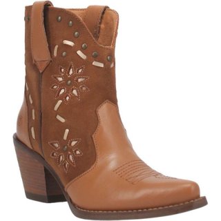 DINGO WOMEN'S OLD TOWN LEATHER BOOTIE-CAMEL | CANADA OUTLET