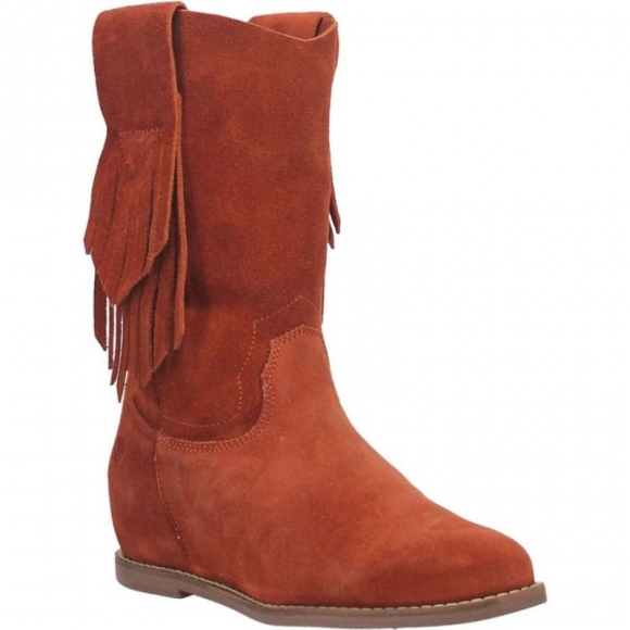 DINGO WOMEN'S KELSEY LEATHER BOOTIE-RUST | CANADA OUTLET