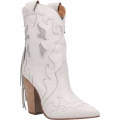 DINGO WOMEN'S LADY'S NIGHT LEATHER BOOTIE-WHITE | CANADA OUTLET