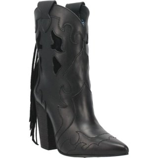 DINGO WOMEN'S LADY'S NIGHT LEATHER BOOTIE-BLACK | CANADA OUTLET