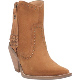 DINGO WOMEN'S CLASSY N' SASSY LEATHER BOOTIE-CAMEL SUEDE | CANADA OUTLET