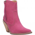 DINGO WOMEN'S CLASSY N' SASSY LEATHER BOOTIE-FUCHSIA SUEDE | CANADA OUTLET