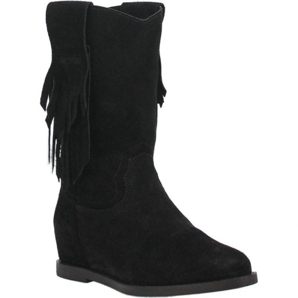 DINGO WOMEN'S KELSEY LEATHER BOOTIE-BLACK | CANADA OUTLET