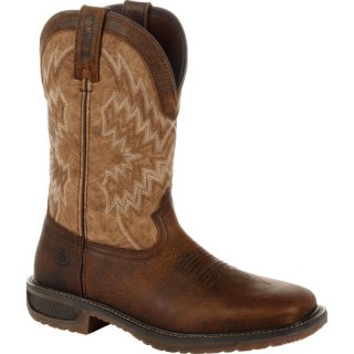 Durango Men's WorkHorse Steel Toe Western Work Boot-Saddle Brown And Peanut