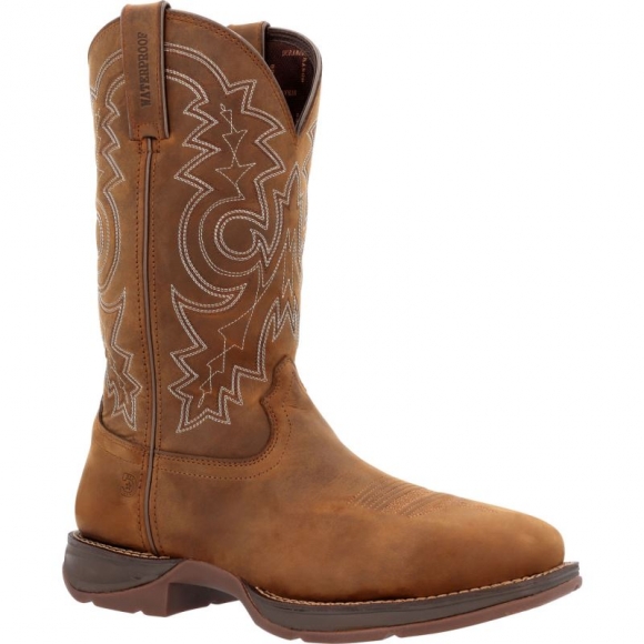 Durango Men's Rebel Work Steel Toe Waterproof Western Boot-Saddle Brown