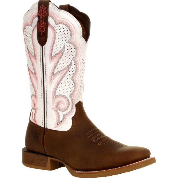 Durango Women's Lady Rebel Pro White Ventilated Western Boot-Trail Brown And White