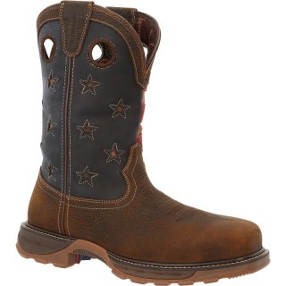 Durango Men's Maverick XP Composite Toe Waterproof Western Work Boot-Bark Brown Vintage Flag