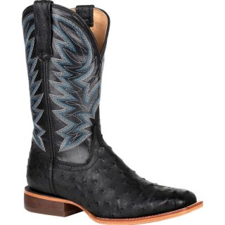 Durango Men's Premium Exotic Full-Quill Ostrich Black Western Boot-Black Onyx Ostrich