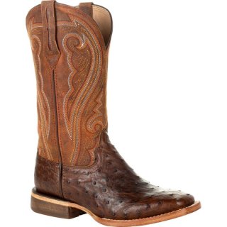 Durango Women's Premium Exotics Full-Quill Ostrich Antiqued Saddle Western Boot-Antiqued Saddle Ostrich