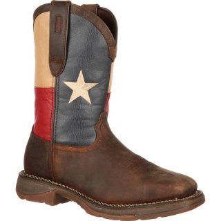 Durango Men's Rebel by Durango Steel Toe Texas Flag Western Boot-Dark Brown And Texas Flag