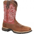 Durango Women's Lady Rebel Work by Durango Waterproof Composite Toe Western Work Boot-Briar Brown And Rusty Red