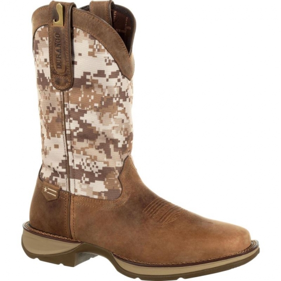 Durango Men's Rebel by Durango Desert Camo Pull-on Western Boot-Dusty Brown And Desert Camo