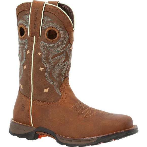 Durango Women's Maverick Steel Toe Waterproof Western Work Boot-Rugged Tan